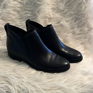 L.L.Bean Black leather ankle boots .